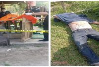 Almarhumah Adityawarman saat dievakuasi dari sumur di kebun miliknya, Jumat (8/8/2025) di Pangkalpinang Bangka Belitung.
