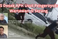  Foto saat kejadian pengeroyokan wartawan di Serang Banteng,  Kamis (21/08/2025); Insert Foto: Ketua DPP PJS Div Advokasi dan Pembelaan Wartawan serta, Ketua DPD PJS Banten.