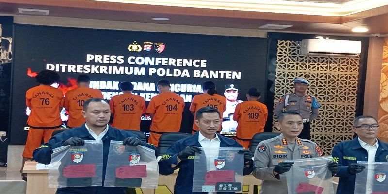 Ditreskrimum Polda Banten berhasil membongkar sindikat perampok yang menyasar truk pengangkut solar di Tol Tangerang-Merak KM 75. (ANT)
