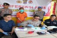 Wakapolres Touna Kompol Mulyadi saat menggelar Konferensi Pers di Kantin Makopolres Touna, Rabu, 26 November 2025. (ist)