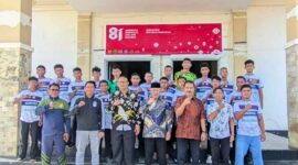 Bupati Banggai Kepulauan Rusli Moidady melepas kontingen POPDA XXIV, di ruang rapat Kantor Bupati. Kegiatan terjadi pada Rabu 19 Agustus 2026. (ist)