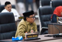 Ketua Komisi III DPRD Bone Bolango, Faisal Mohie saat rapat KUA-PPAS bersama TAPD, Selasa (18/08/2026)