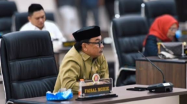 Ketua Komisi III DPRD Bone Bolango, Faisal Mohie saat rapat KUA-PPAS bersama TAPD, Selasa (18/08/2026)