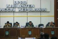 Ketua DPRD Banggai Kepulauan, Arkam Supu, memimpin rapat paripurna penetapan KUA dan PPAS Tahun Anggaran 2027 di Ruang Sidang Paripurna DPRD Bangkep, Jumat (14/8/2026). 