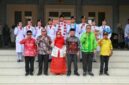 Bupati  H. Rusli Moidady, S.T., M.T., AIFO, bersama Wakil Bupati Serfi Kambey serta Ketua PKK Kabupaten Banggai Kepulauan, Hj. Halima Umar Hamid, S.Sos., menyambut kedatangan anggota Paskibraka Nasional dan Paskibraka Provinsi Sulawesi Tengah, Kamis, (27 Agustus 2026).