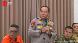  Kapolda Riau Irjen Herry Heryawan memaparkan penanganan tersangka karhutla Riau. (mcr)