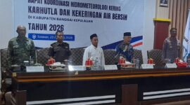 Bupati Bangkep bersama Forkopim Bangkep dalam Rakor Karhutla dan krisis air bersih. (ist)