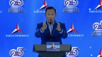 Ketua Umum Partai Demokrat AHY mengklarifikasi pidato politiknya yang sempat menyinggung soal pemilu dan batasan kekuasaan presiden. (CNN Indonesia)