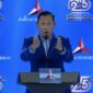 Ketua Umum Partai Demokrat AHY mengklarifikasi pidato politiknya yang sempat menyinggung soal pemilu dan batasan kekuasaan presiden. (CNN Indonesia)