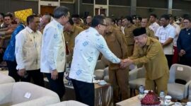 Bupati Bangkep Rusli Moidady menghadiri kunjungan kerja 3 menteri di Palu guna memperkuat Gerakan 1000 Pelaku Usaha Berani Ekspor dari daerah, Senin (28/9/26).