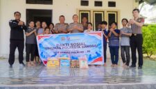 Polresta Banggai bagikan paket sembako ke dua panti asuhan di Kota Luwuk dalam rangka memperingati HUT Humas Polri ke-75 tahun 2026.(FT: Rival L)