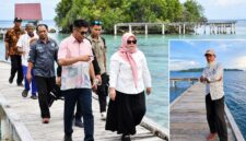 Ketua Umum DPP Pro Jurnalismedia Siber (PJS), Mahmud Marhaba, bersama Budi Dako saat menyambut Wakil Bupati Tojo Una-Una, Surya Lapasiri, dalam pelaksanaan Uji Kompetensi Wartawan (UKW) di Pulau Papan, Desa Malenge, Kabupaten Tojo Una-Una, Sulawesi Tengah, tahun 2025 lalu. (ist)